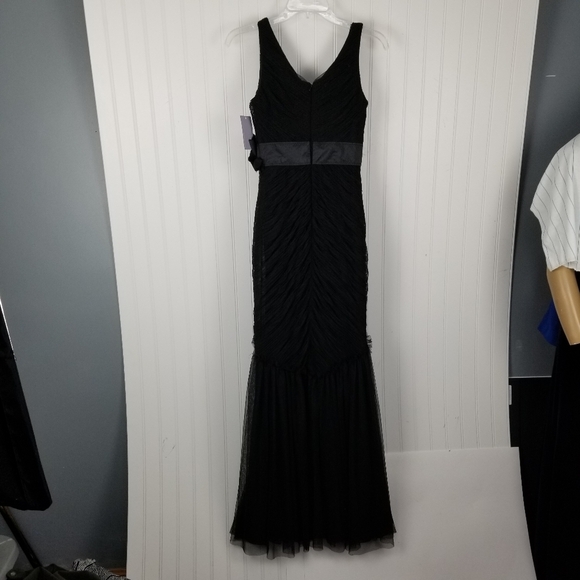 Vera Wang Black Evening Gown Size 0 Sleeveless Whimsigoth Fairy Glamorous Fitted - Picture 4 of 16